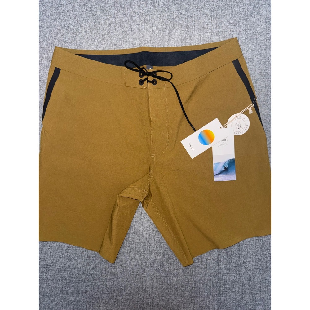 NWT Vuori 32 Knox Boardshort Bronze Taylor Knox Collection Stretch Swim Trunks